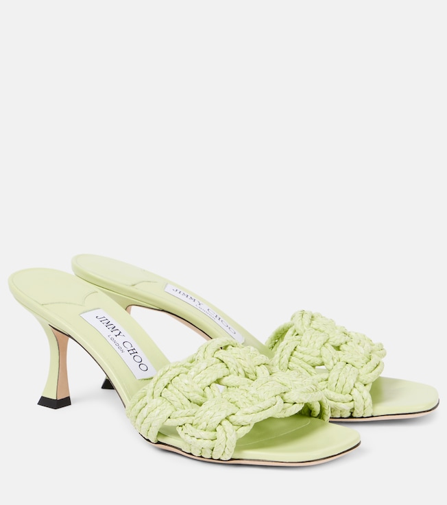 Chara 70 woven raffia mules | Jimmy Choo