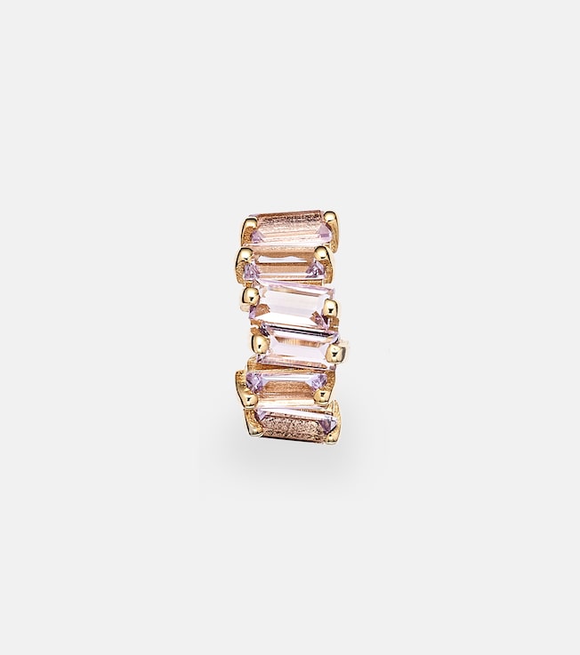 Gia 14kt gold single earring with Rose de France amethysts | Suzanne Kalan