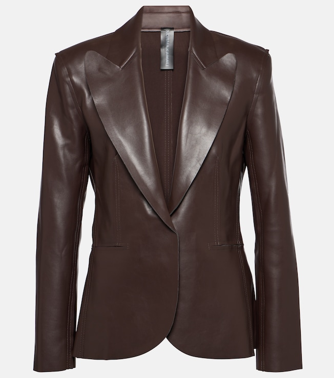 Faux leather blazer | Norma Kamali