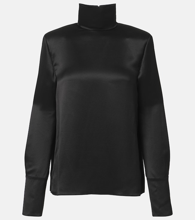 Turtleneck silk satin blouse | Saint Laurent