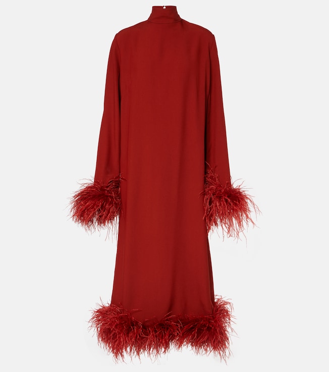 Gina feather-trimmed midi dress | Taller Marmo