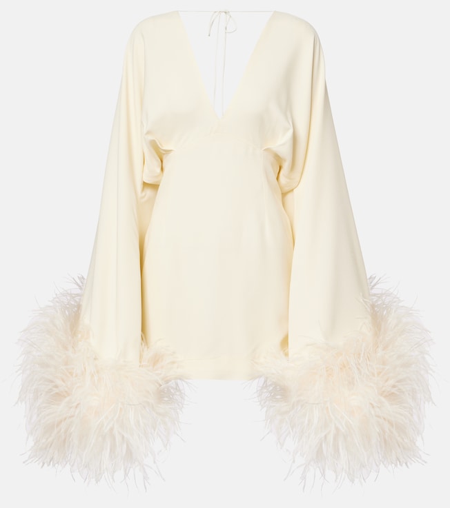 Mini Magnifique feather-trimmed minidress | Taller Marmo