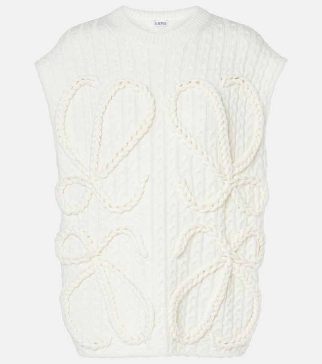 Anagram cable-knit wool sweater vest | Loewe