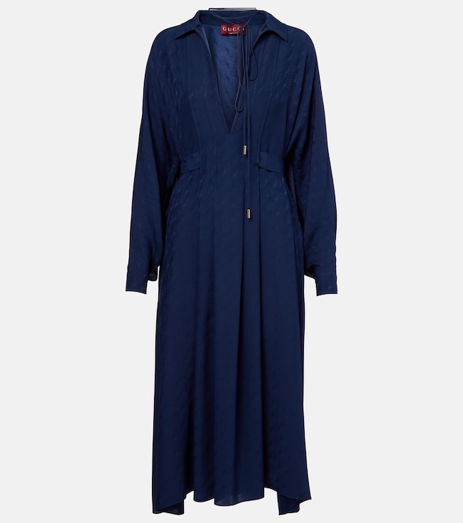 Horsebit silk midi dress | Gucci