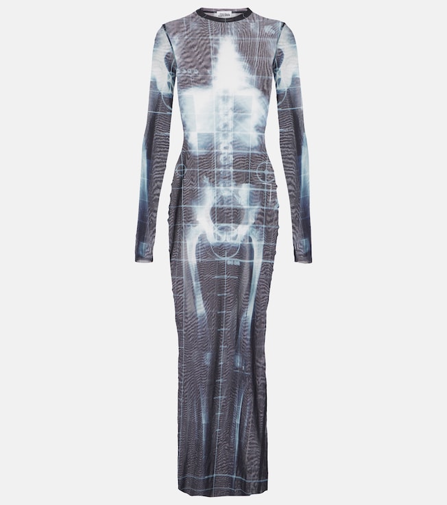 Squeletor sheer tulle maxi dress | Jean Paul Gaultier