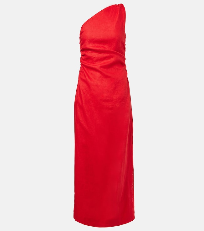 Jomana one-shoulder linen midi dress | Faithfull