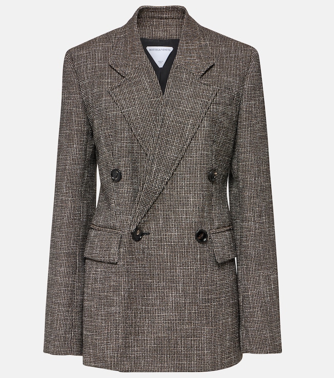 Wool and cotton-blend mouliné blazer | Bottega Veneta