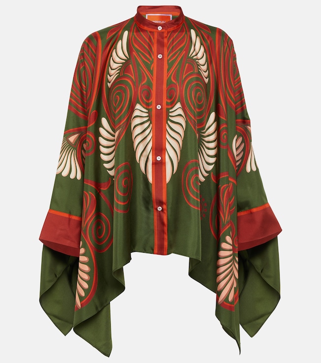 Foulard printed silk twill shirt | La DoubleJ