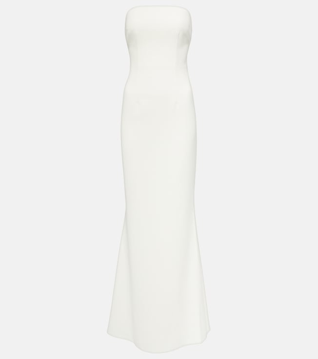Bridal strapless crêpe gown | Safiyaa
