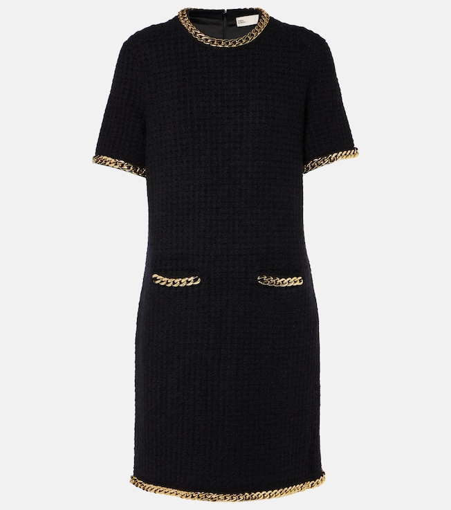 Chain-detail waffle-knit minidress | Tory Burch