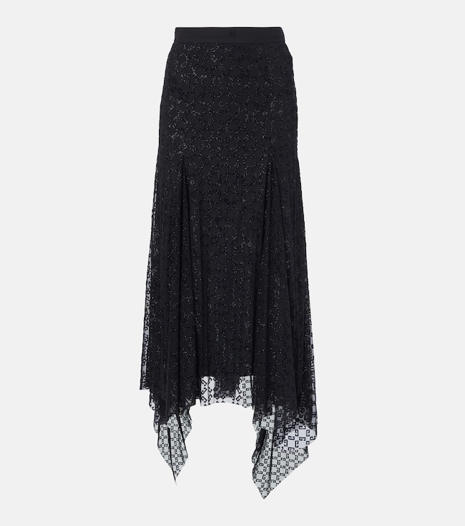 Monogram 72 Glitter midi skirt | Givenchy