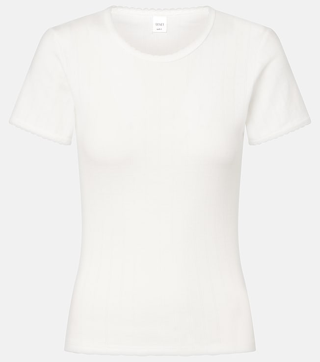 Pointelle cotton T-shirt | Leset