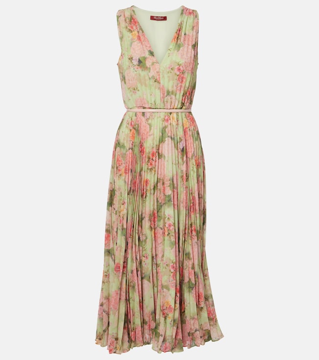 Floral plissé georgette midi dress | Max Mara