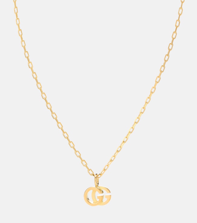 Double G 18kt gold and topaz necklace | Gucci