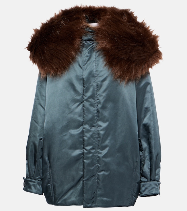 Oversized faux fur-trimmed parka | Alaïa
