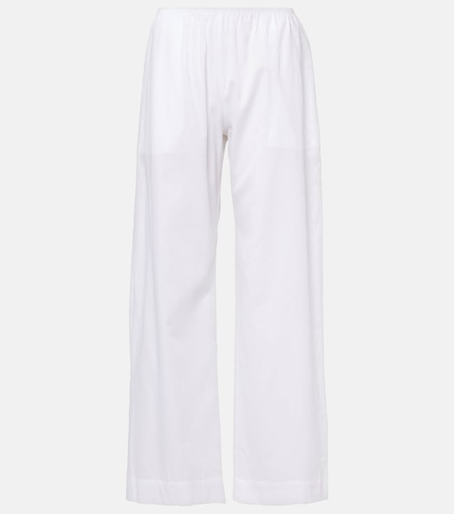 Yoko mid-rise cotton wide-leg pants | Leset