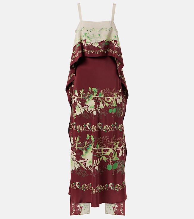 Floral silk crêpe de chine midi dress | La DoubleJ