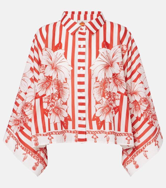Floral Chains cropped cotton shirt | Farm Rio