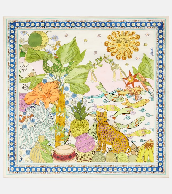 Hazel printed silk twill scarf | Alémais