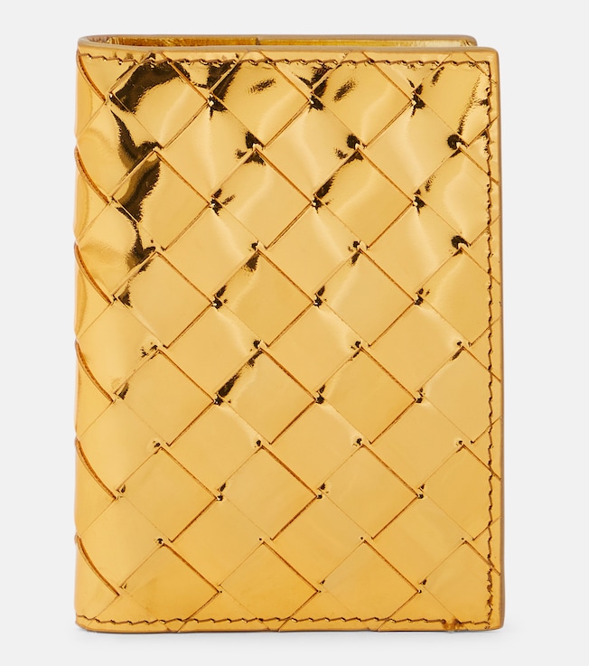 Intrecciato metallic leather passport case | Bottega Veneta