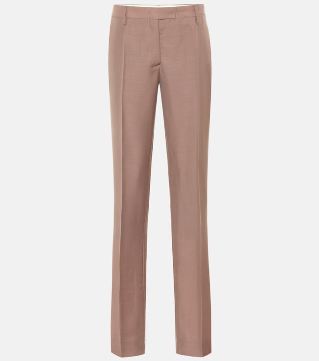 Mid-rise straight mohair-blend pants | Prada