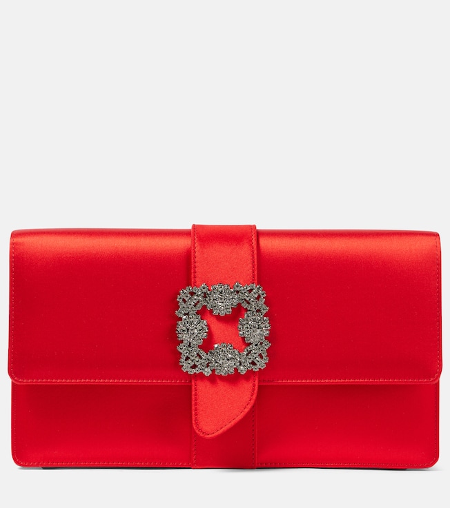 Capri embellished satin clutch | Manolo Blahnik