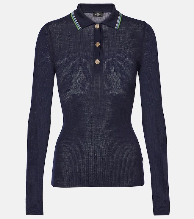 Printed wool and cotton polo sweater | Etro