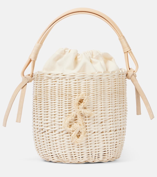 Iza rattan-trimmed wicker basket bag | Ruslan Baginskiy