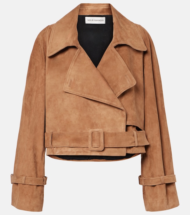 Hatti cropped suede jacket | Nour Hammour
