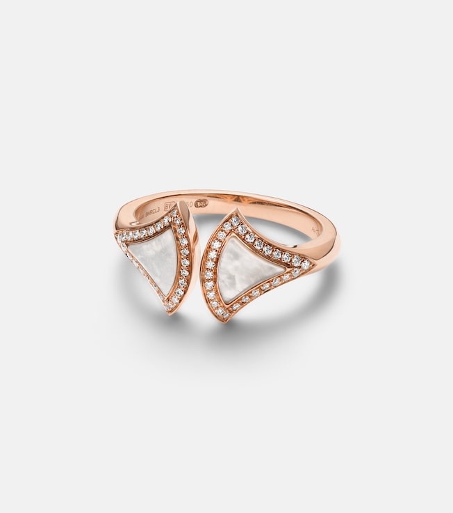 Divas' Dream 18kt rose gold ring with mother-of-pearl and diamonds | Bvlgari