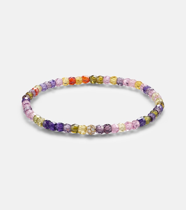 14kt gold zirconia bracelet with diamonds | Sydney Evan