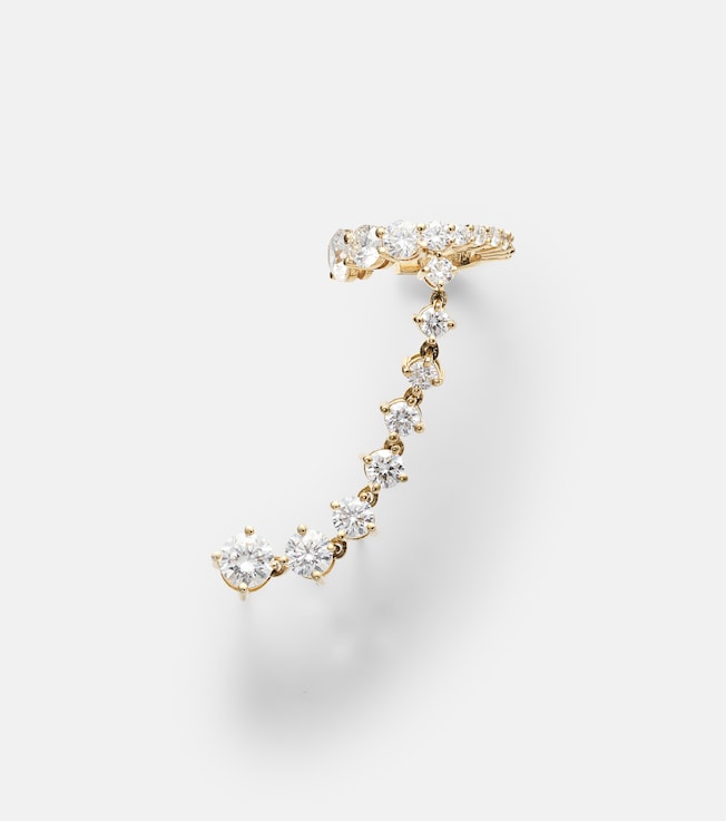 Sadie 18kt yellow gold single earring with diamonds | Melissa Kaye