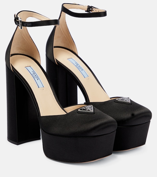 Satin platform pumps | Prada