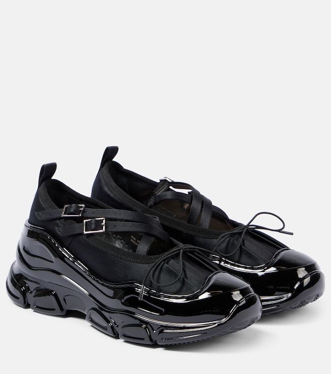 Crystal Buckle Tracker leather-trimmed shoes | Simone Rocha
