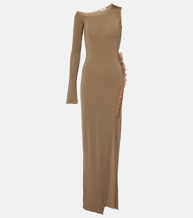 Asymmetric ruffled maxi dress | Nensi Dojaka