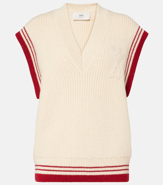 Ami De Cœur ribbed-knit virgin wool vest | Ami Paris