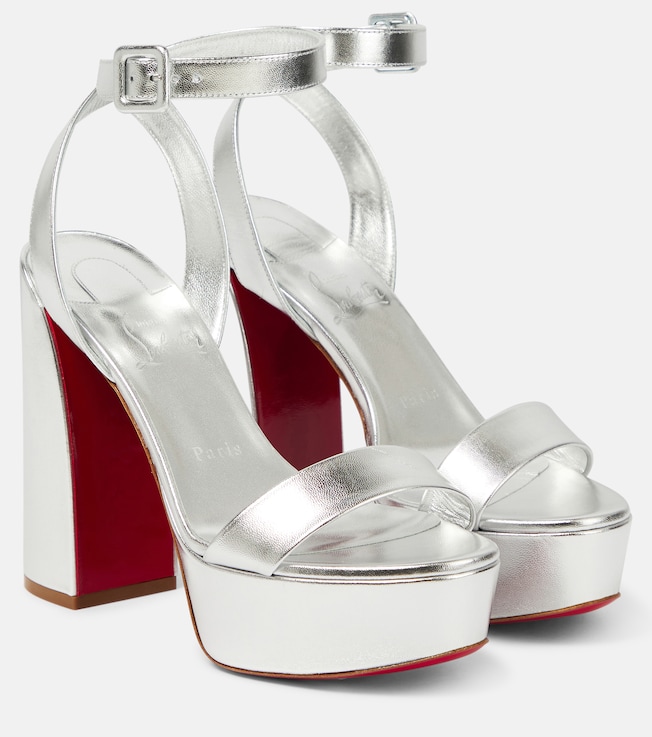 Movida Sabina metallic leather platform sandals | Christian Louboutin
