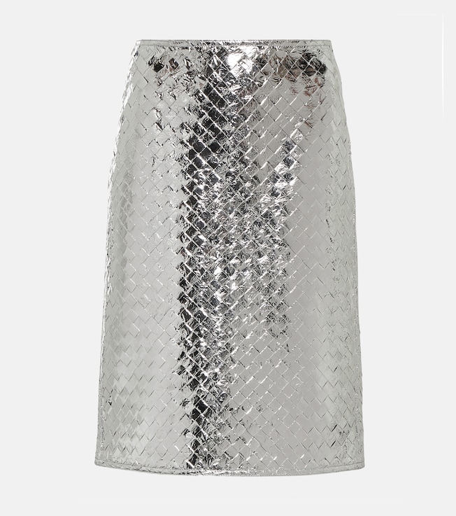 Intrecciato leather midi skirt | Bottega Veneta