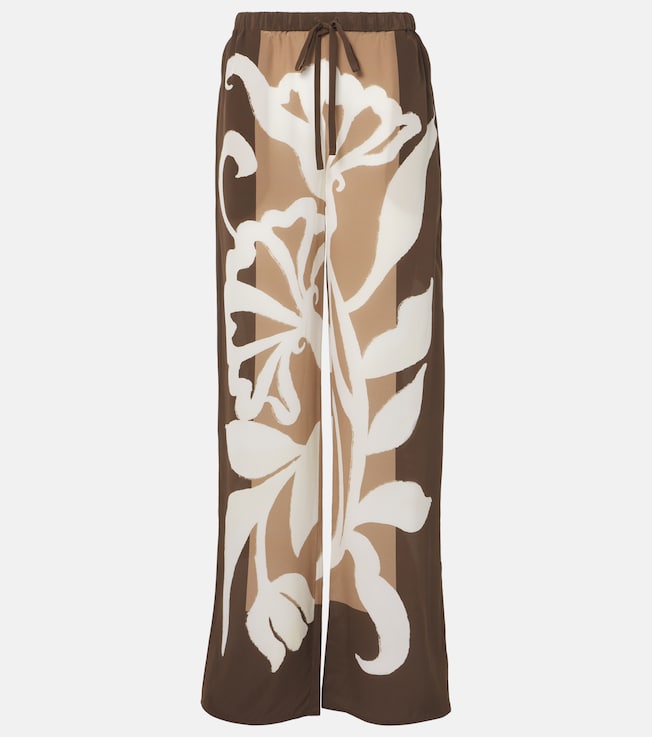 Portia printed silk satin wide-leg pants | SIR