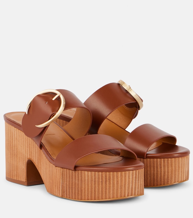 Chance leather platform mules | Clergerie