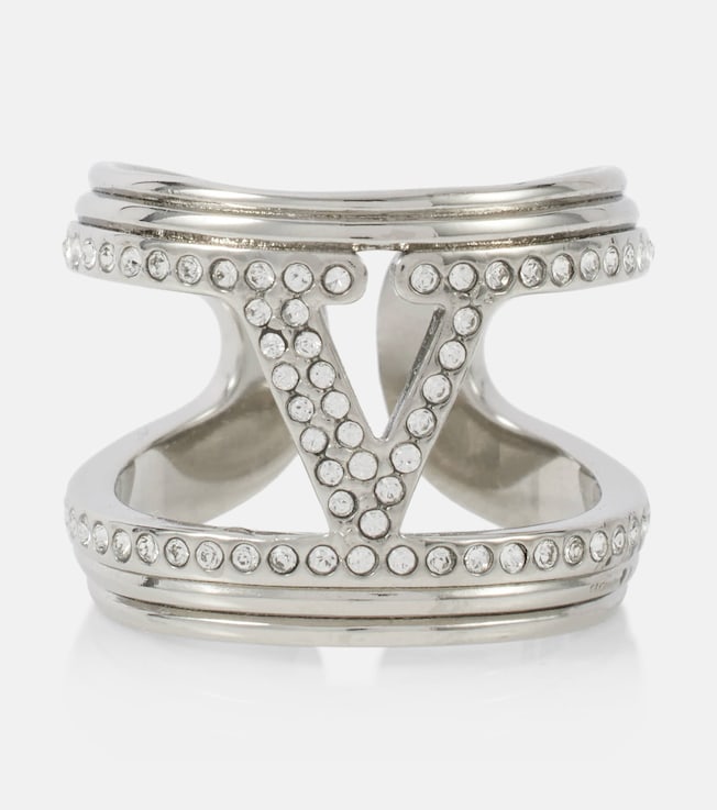 VLogo crystal-embellished ring | Valentino