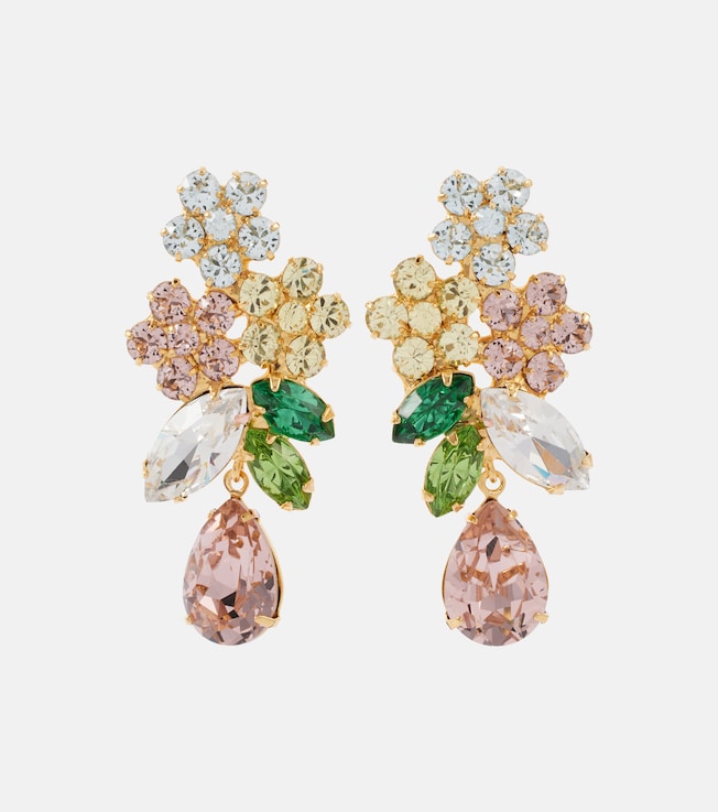 Bouquet gold-plated drop earrings | Jennifer Behr