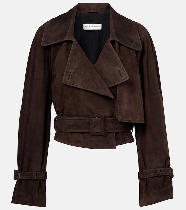 Hatti cropped suede jacket | Nour Hammour