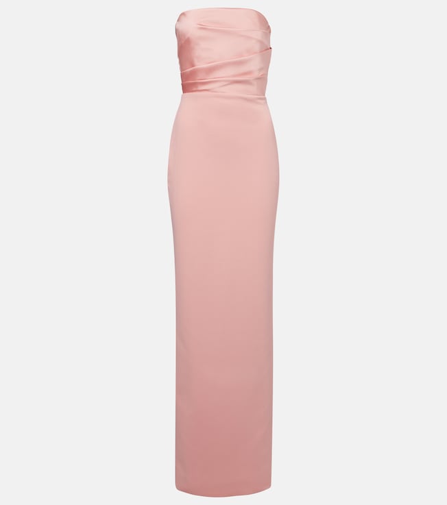 Afra crêpe and satin bustier gown | Solace London