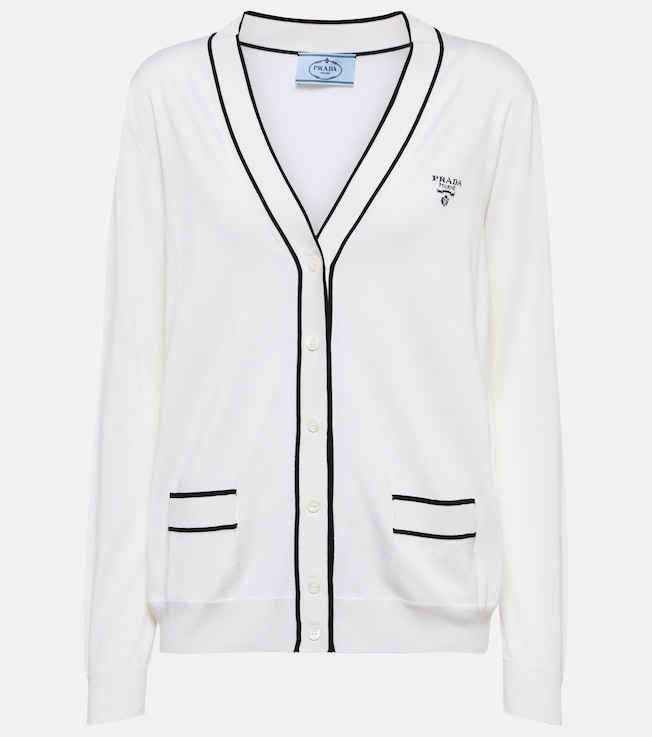 Logo silk cardigan | Prada