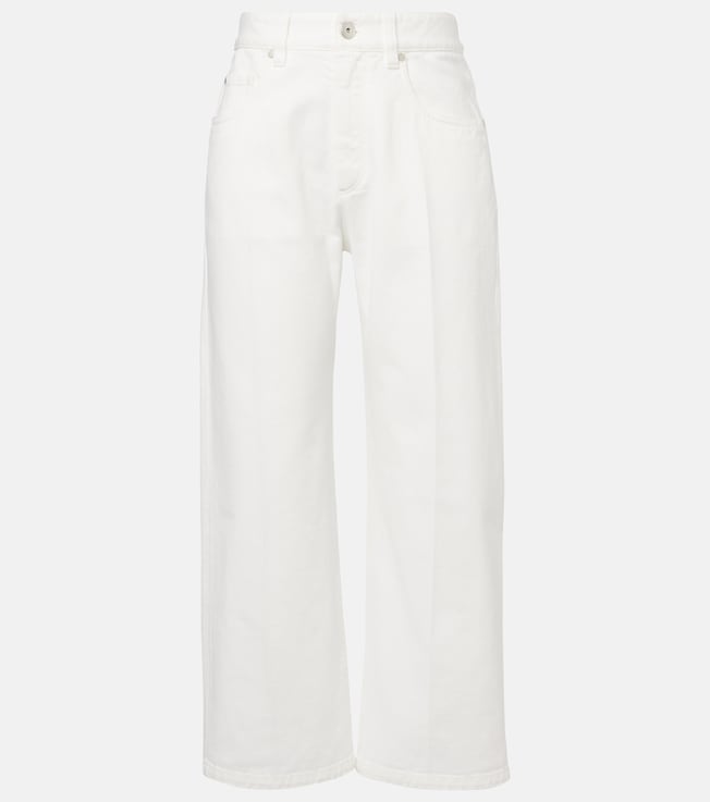 Dyed cotton straight pants | Brunello Cucinelli