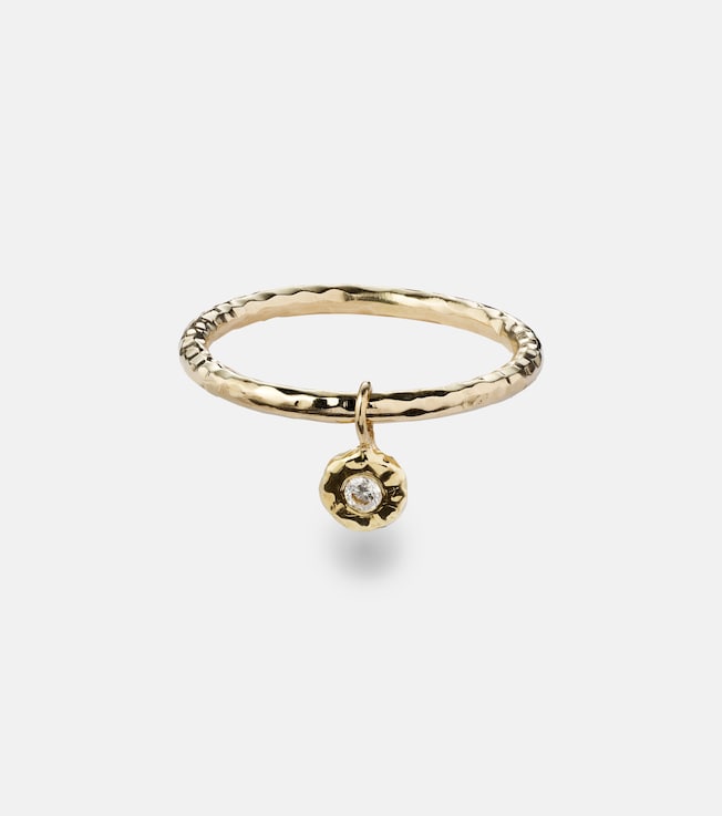 Nesting Gem 18kt gold stacking ring with diamond | Octavia Elizabeth