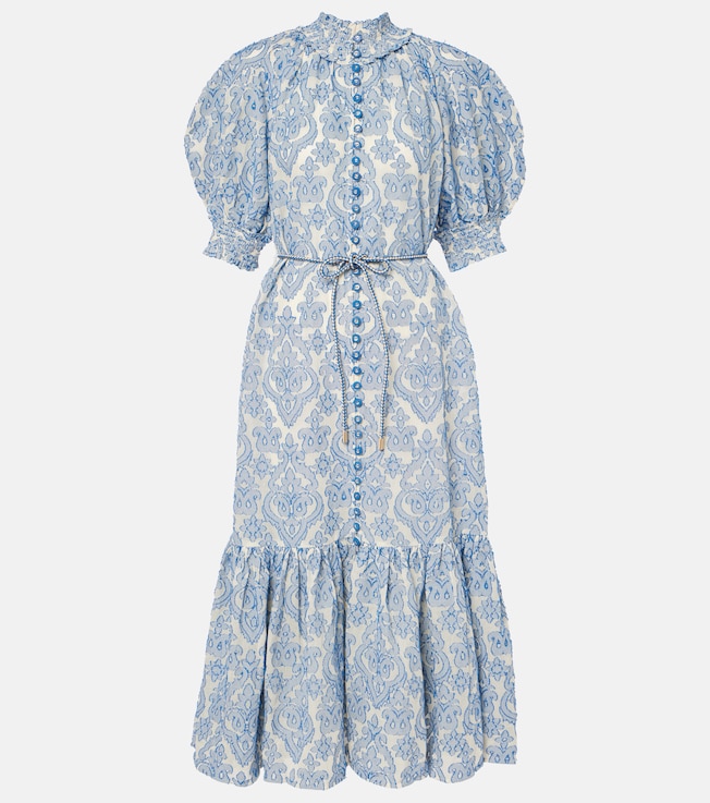 Wylie Lantern printed cotton midi dress | Zimmermann
