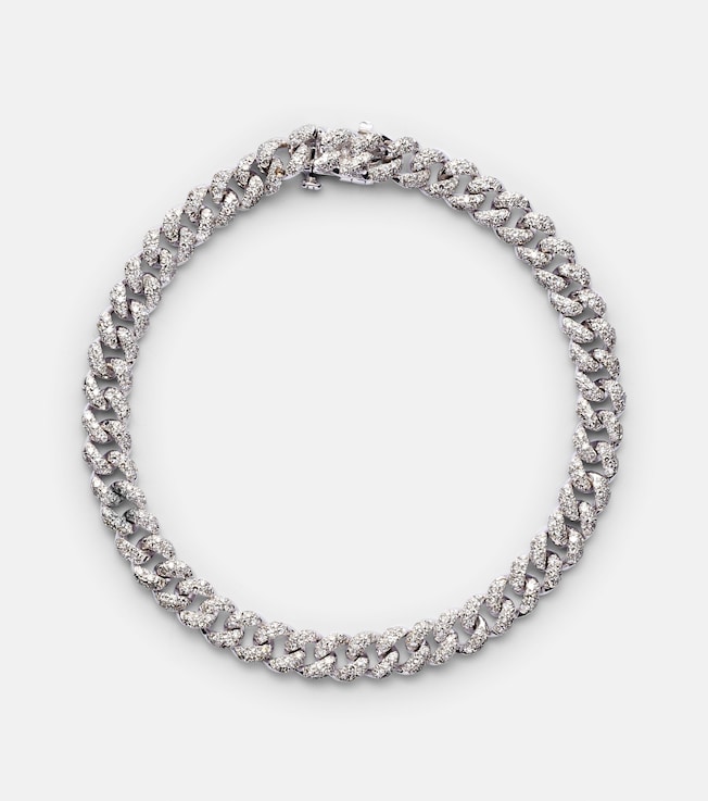 Mini 18kt white gold bracelet with diamonds | Shay Jewelry