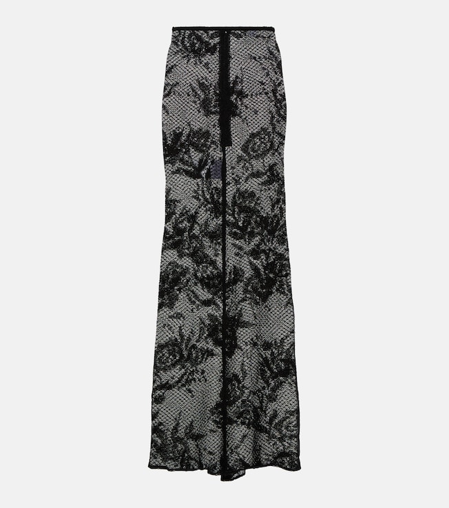 Floral mesh maxi skirt | Alaïa